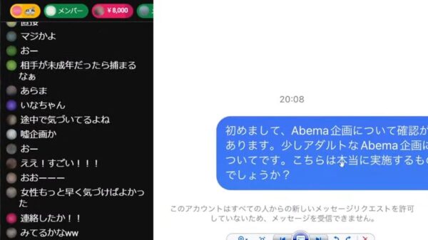 アインシュタイン稲田さんが女性に送ったとされる不適切なDM